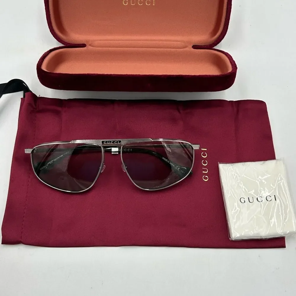 Men’s Gucci aviator gun metal sunglasses